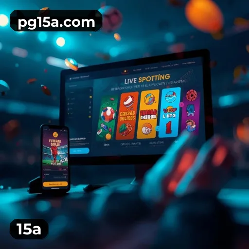 15a App home screen with mobile slots and casino categories